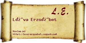 Léva Erzsébet névjegykártya